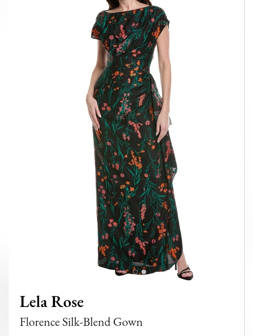 Lela Rose Sz 8 Silk Blend Floral Gown